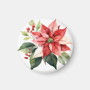 Imã Linda Poinsettia de Natal Vermelho