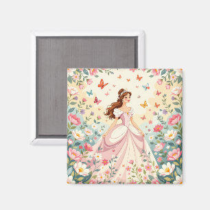 Imã Linda princesa com borboletas