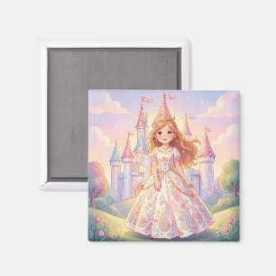 Imã Linda princesinha com castelo cintilante