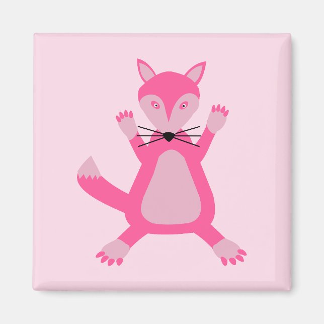 Imã Linda Raposa Menina Rosa (Frente)