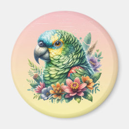 Imã Linda Watercolor Amazon Parrot