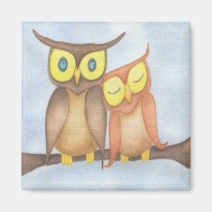 Imã Linda Watercolor Owl Lovers
