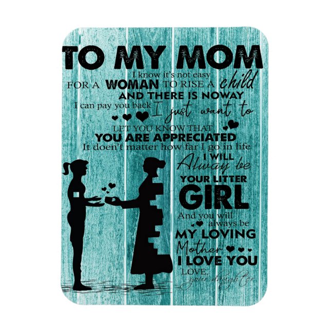 Ímã Lindas Citações À Minha Mãe | Presente Para Mãe (Vertical)