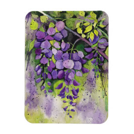 Ímã Lindas Flores De Wisteria Em Aquarela