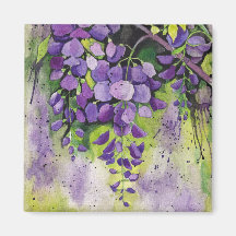 Lindas Flores De Wisteria Em Aquarela