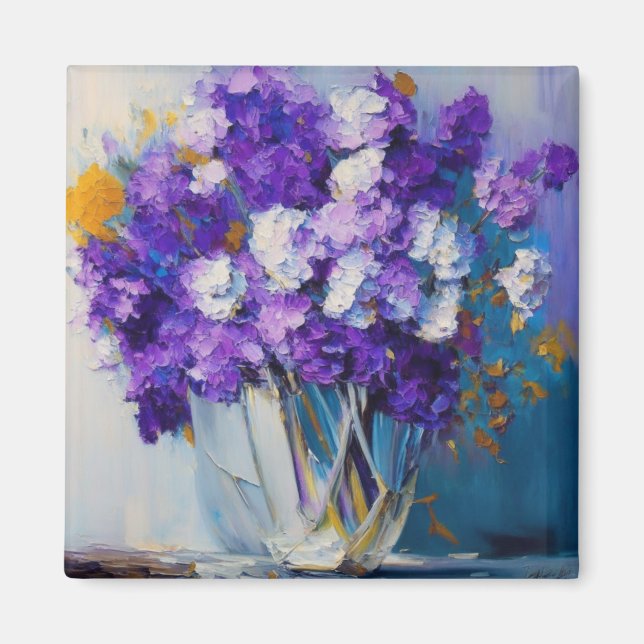 Imã Lindas Flores Roxas Antigas (Frente)