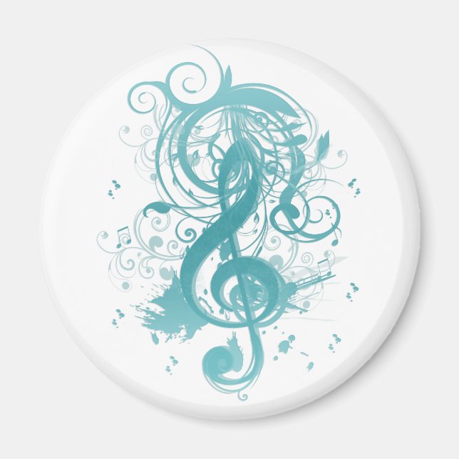 Imã Lindas notas legal de música com espirais (Frente)