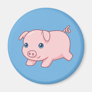 Imã Lindinho Leitãozinho de Porco Correndo no Azul