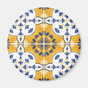 Imã Lindo Azulejo Português azul e amarelo
