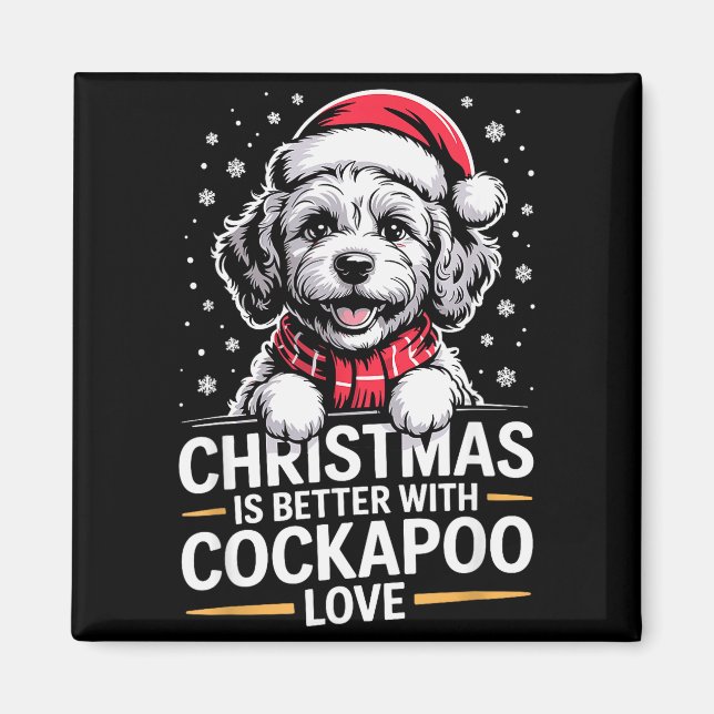 Imã Lindo cachorrinho de Natal O Natal é melhor com Ap (Frente)