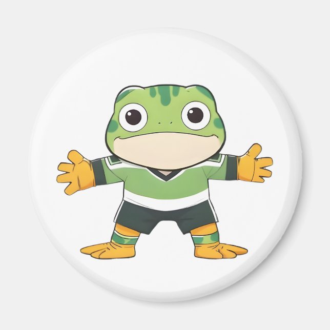 Imã Lindo Design Kawaii de Guarda-Redes Sapo de Futebo (Frente)