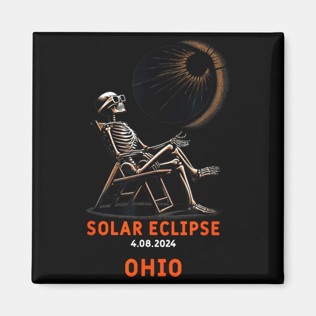 Imã Lindo Esqueleto do Eclipse Solar de Ohio Lembrança (Frente)