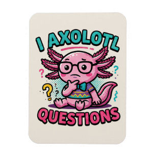 Ímã Lindo Eu Perguntas de Axolote nerd asteca com ócul