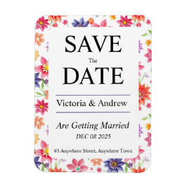 Ímã Lindo Floral Salve a Data