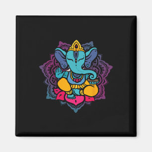 Imã Lindo Ganesha no Mandala de Meditação do Lótus de