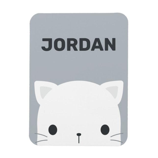 Ímã Lindo Gatinho com Nome Personalizado (Vertical)