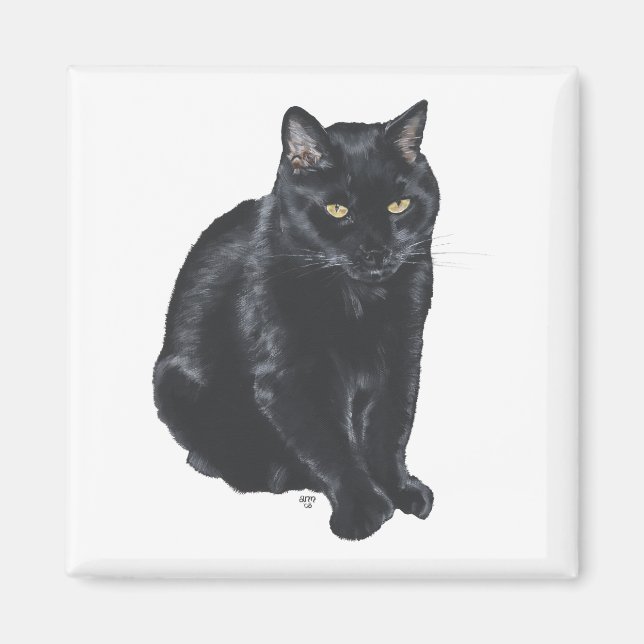 Imã Lindo Gato Preto (Frente)