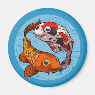 Imã Lindo Koi Carp Peixe Nadador Peixe Engraçado Peixe