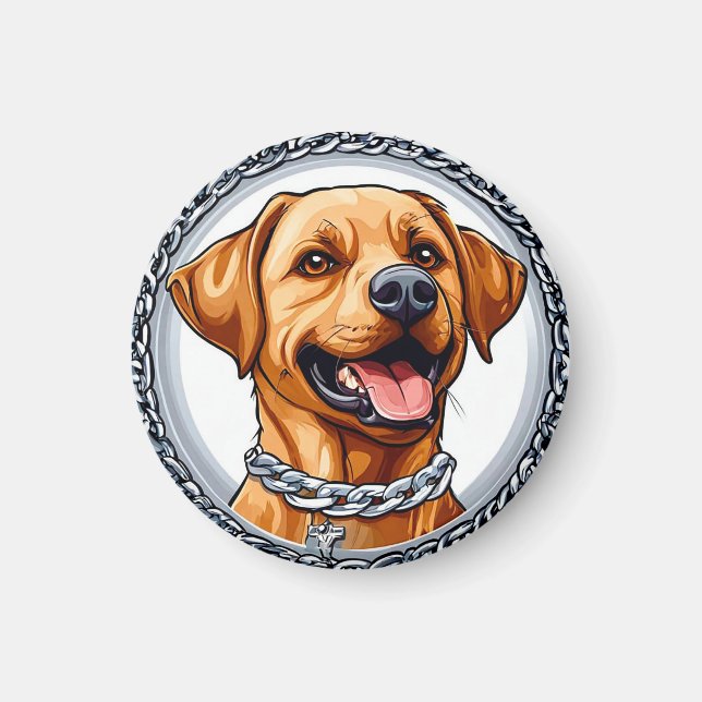 Imã Lindo labrador amarelo (Frente)