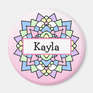 Imã Lindo Mandala Rosa e Roxo