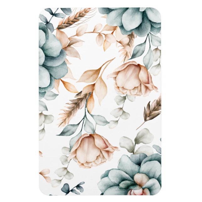 Ímã Lindo padrão contínuo floral com vintage  (Vertical)
