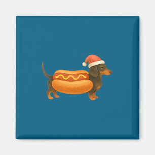 Imã Lindo Pequeno Natal Divertido Cachorro-Quente Dach