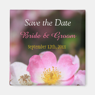 Imã lindo save the date de casamento de flor de rosa s