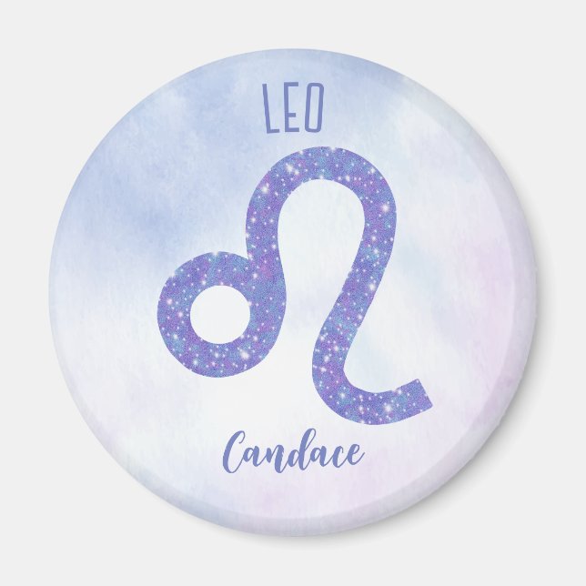 Imã Lindo Símbolo de Astrologia de Leo Personalizado R (Frente)