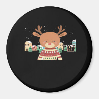 Imã Lindo Veado de Natal Design Minimalista 