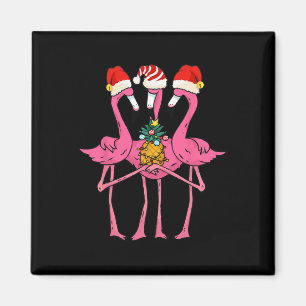 Imã Lindos Flamingos Tropicais E Natal De Abacaxi Em