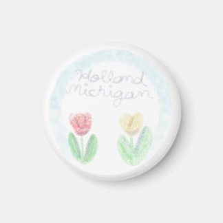 Imã Lindos Tulipas de Holland Michigan em Aquarela