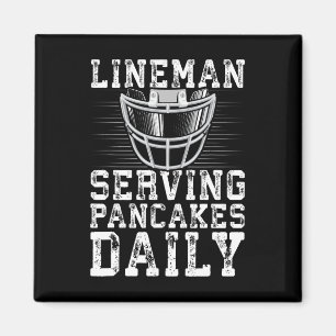 Imã Lineman Servindo Pancakes Daily Football Lineman