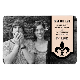 Ímã Linen Fleur De Lis Banner Imã salve a data