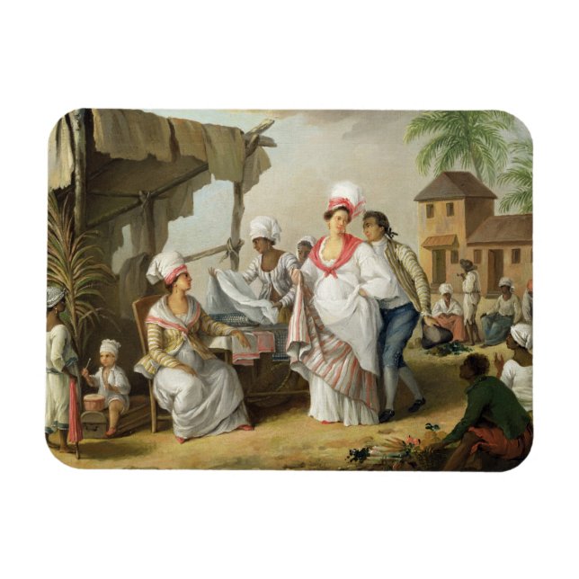 Ímã Linen Market, Roseau, Domínica, c.1780 (óleo em la (Horizontal)