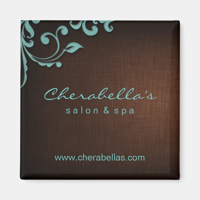 Imã Linen Salon Spa Magnet Floral Azul (Frente)