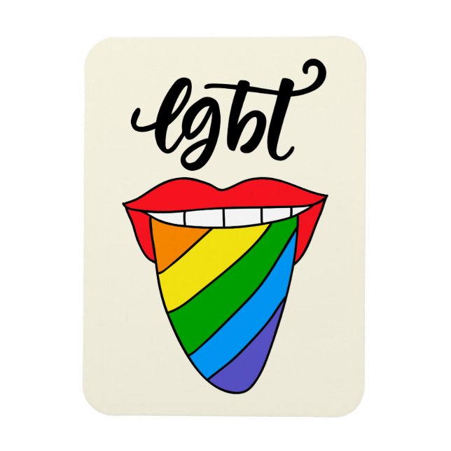 Ímã Língua arco-íris LGBT (Vertical)