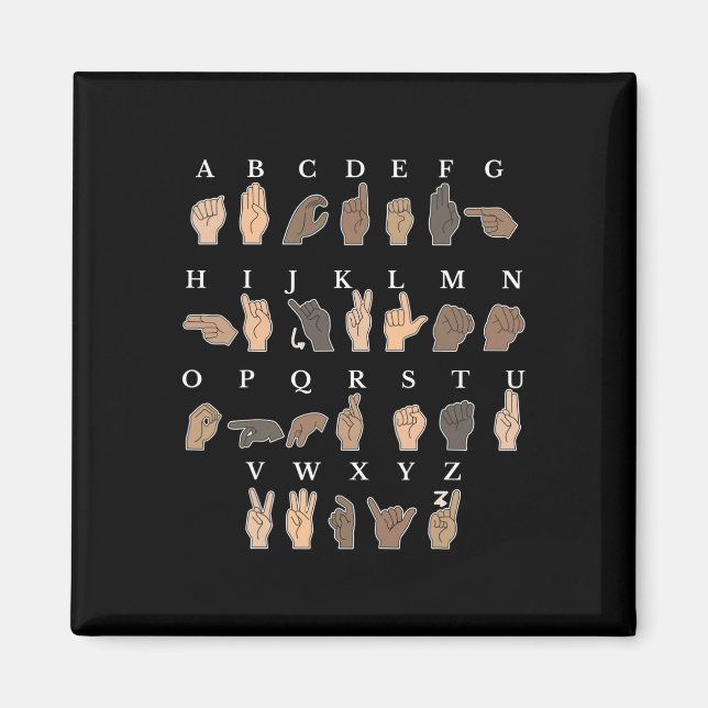 Imã Linguagem de sinais manual Língua de sinais americ (Frente)