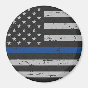 Imã Linha Azul Fino - Policial - Bandeira Americana