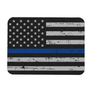 Ímã Linha Azul Fino - Policial - Bandeira Americana