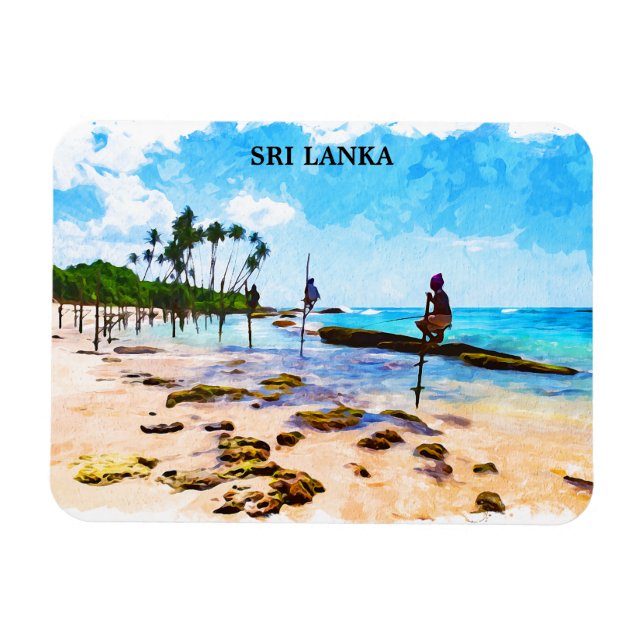Ímã Linha costeira tropical do Sri Lanka (Horizontal)