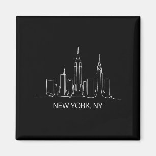 Imã Linha de Arte do Horizonte de Nova York Desenho Ny