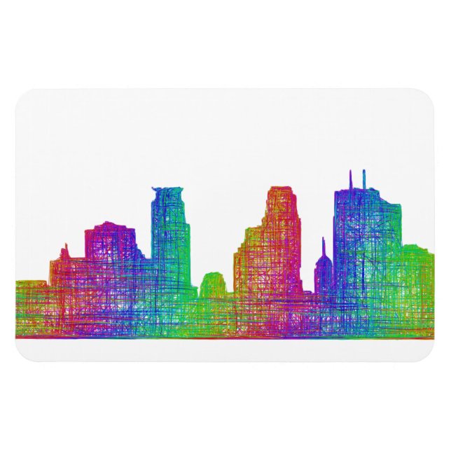 Ímã Linha do horizonte Minneapolis (Horizontal)