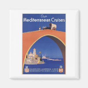 Imã Linha mediterrânea viagens vintage do navio de