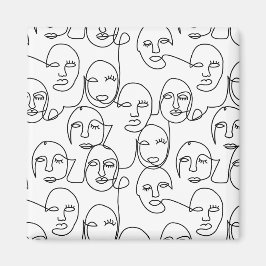 Imã Linhas Abstrato modernas enfrentam arte contínua d