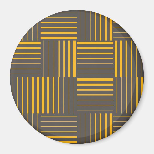 Imã Linhas amarelas, legal, únicas, modernas e moderna (Frente)