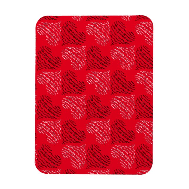 Ímã Linhas de Coração Alternativas Pretas e Brancas em (Vertical)