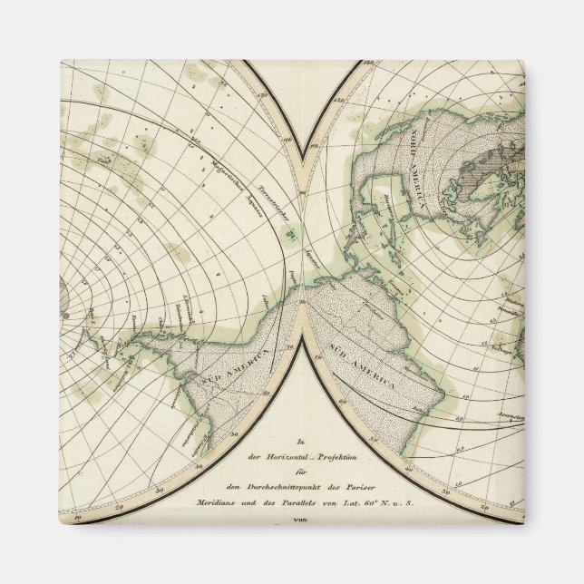 Imã Linhas de isodinâmica do mundo (Frente)
