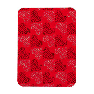 Ímã Linhas do Coração Alternativas Pretas e Brancas 