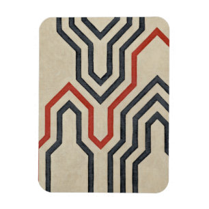 Ímã Linhas Gráficas Laranja e Azul