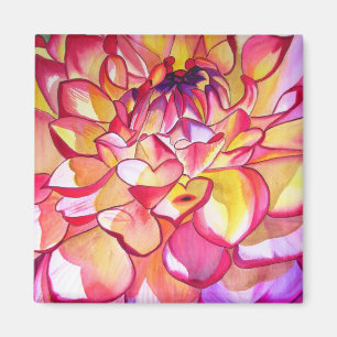 Imã Link Dahlia Watercolor Magnético